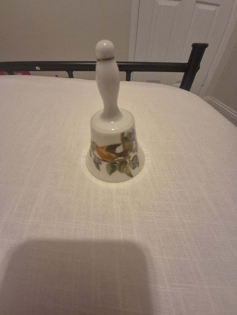 Vintage Lefton Porcelain Bird and Berries Bell #185